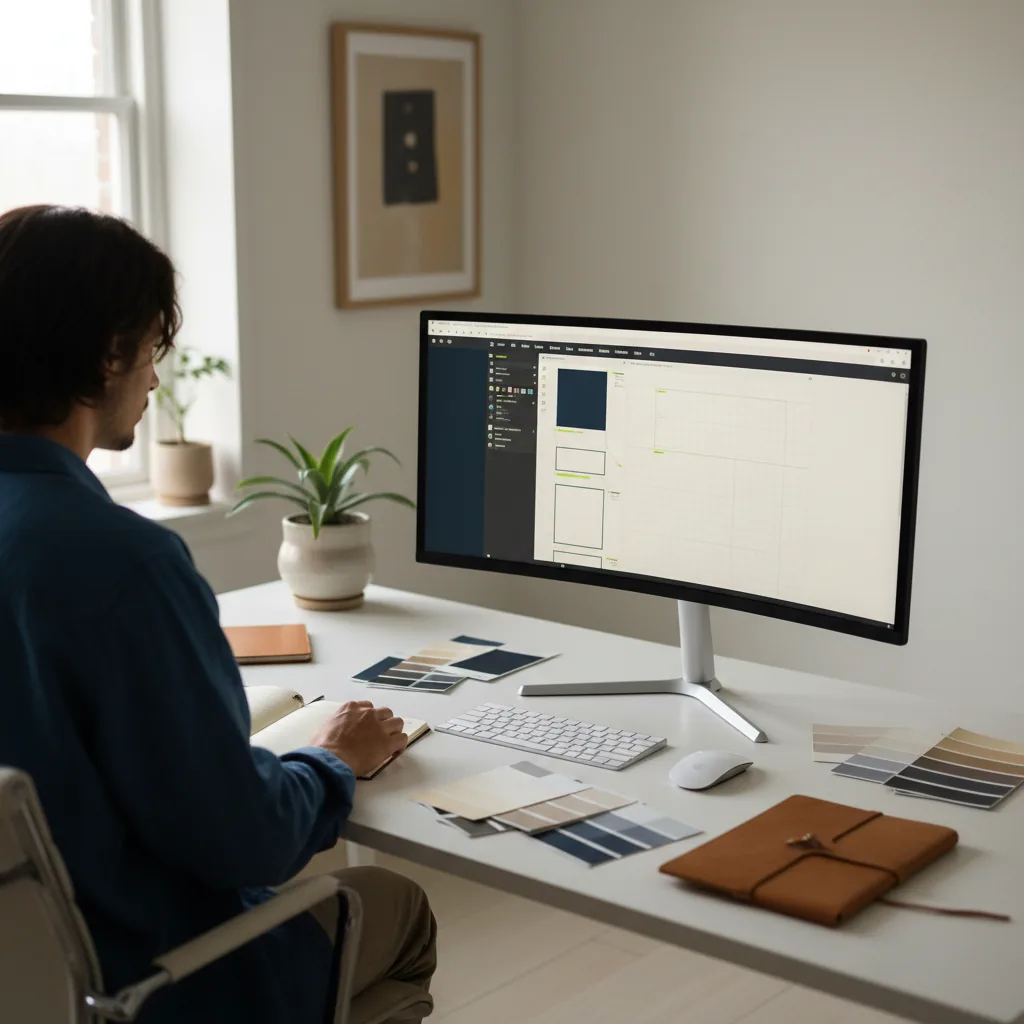 Designer working on a website layout